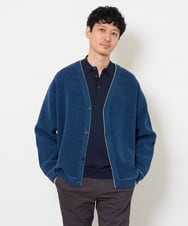 KHFJD72069 a.v.v MEN(アー・ヴェ・ヴェ) ＼1枚で程よく上品に／コットンライクポリエステルニットポロ【洗濯機で洗える】 ネイビー