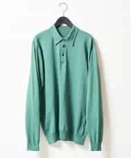 KHFJD72069 a.v.v MEN(アー・ヴェ・ヴェ) ＼1枚で程よく上品に／コットンライクポリエステルニットポロ【洗濯機で洗える】 ネイビー