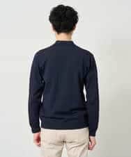KHFJD72069 a.v.v MEN(アー・ヴェ・ヴェ) ＼1枚で程よく上品に／コットンライクポリエステルニットポロ【洗濯機で洗える】 ネイビー