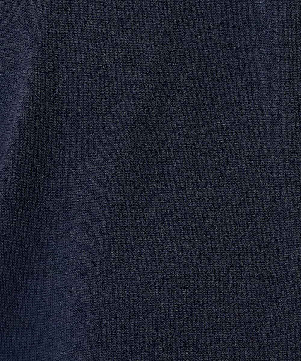 KHFJD72069 a.v.v MEN(アー・ヴェ・ヴェ) ＼1枚で程よく上品に／コットンライクポリエステルニットポロ【洗濯機で洗える】 ネイビー