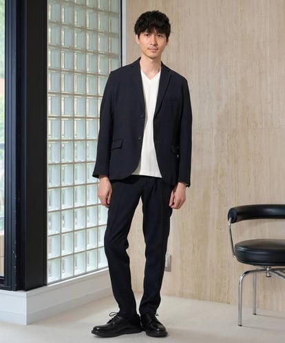 KHJED02129 a.v.v MEN ＼初秋のオフィススタイルにおすすめ／　グレンチェックストレッチスマートジャケット
