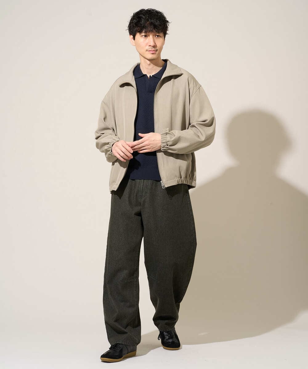 KHJED07129 a.v.v MEN(アー・ヴェ・ヴェ) ジップアップスタンドカラーブルゾン ベージュ