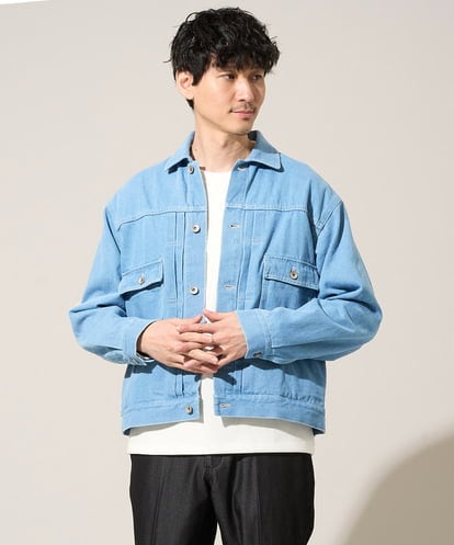 KHJED10119 a.v.v MEN 【洗濯機で洗える】ワイドシルエットデニムジャケット