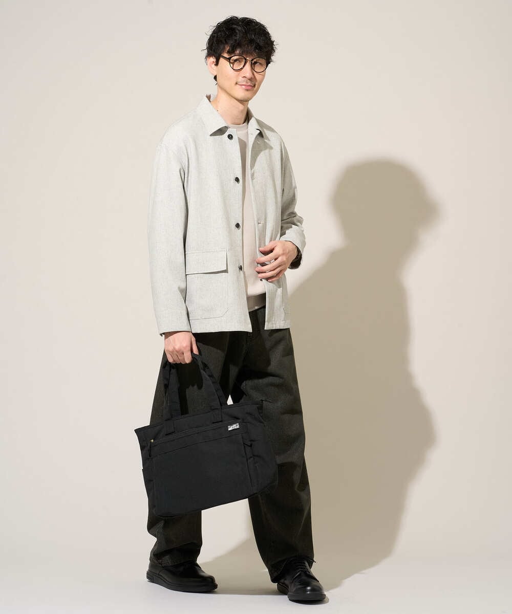 KHJFD14109 a.v.v MEN(アー・ヴェ・ヴェ) ＼上品さとラフさを両立する／メランジストレッチカバーオール【イージーケア/洗濯機で洗える/速乾/毛玉になりにくい/ストレッチ】 ライトグレー