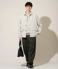 KHJFD14109 a.v.v MEN(アー・ヴェ・ヴェ) ＼上品さとラフさを両立する／メランジストレッチカバーオール【イージーケア/洗濯機で洗える/速乾/毛玉になりにくい/ストレッチ】 ライトグレー