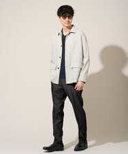 KHJFD14109 a.v.v MEN(アー・ヴェ・ヴェ) ＼上品さとラフさを両立する／メランジストレッチカバーオール【イージーケア/洗濯機で洗える/速乾/毛玉になりにくい/ストレッチ】 ライトグレー