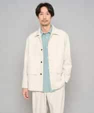 KHJFD14109 a.v.v MEN(アー・ヴェ・ヴェ) ＼上品さとラフさを両立する／メランジストレッチカバーオール【イージーケア/洗濯機で洗える/速乾/毛玉になりにくい/ストレッチ】 アイボリー