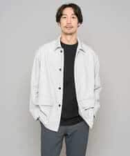 KHJFD14109 a.v.v MEN(アー・ヴェ・ヴェ) ＼上品さとラフさを両立する／メランジストレッチカバーオール【イージーケア/洗濯機で洗える/速乾/毛玉になりにくい/ストレッチ】 ライトグレー