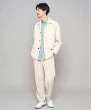 KHJFD14109 a.v.v MEN(アー・ヴェ・ヴェ) ＼上品さとラフさを両立する／メランジストレッチカバーオール【イージーケア/洗濯機で洗える/速乾/毛玉になりにくい/ストレッチ】 ライトグレー
