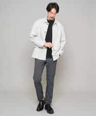 KHJFD14109 a.v.v MEN(アー・ヴェ・ヴェ) ＼上品さとラフさを両立する／メランジストレッチカバーオール【イージーケア/洗濯機で洗える/速乾/毛玉になりにくい/ストレッチ】 ライトグレー