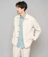 KHJFD14109 a.v.v MEN(アー・ヴェ・ヴェ) ＼上品さとラフさを両立する／メランジストレッチカバーオール【イージーケア/洗濯機で洗える/速乾/毛玉になりにくい/ストレッチ】 ライトグレー
