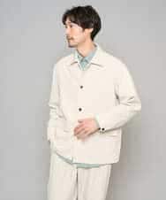 KHJFD14109 a.v.v MEN(アー・ヴェ・ヴェ) ＼上品さとラフさを両立する／メランジストレッチカバーオール【イージーケア/洗濯機で洗える/速乾/毛玉になりにくい/ストレッチ】 ライトグレー