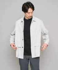 KHJFD14109 a.v.v MEN(アー・ヴェ・ヴェ) ＼上品さとラフさを両立する／メランジストレッチカバーオール【イージーケア/洗濯機で洗える/速乾/毛玉になりにくい/ストレッチ】 ライトグレー
