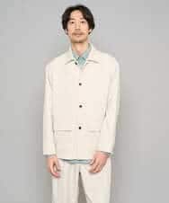 KHJFD14109 a.v.v MEN(アー・ヴェ・ヴェ) ＼上品さとラフさを両立する／メランジストレッチカバーオール【イージーケア/洗濯機で洗える/速乾/毛玉になりにくい/ストレッチ】 ライトグレー