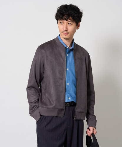 KHJKD11109 a.v.v MEN ＼今、店頭で1番売れてます！／フェイクスエードリブブルゾン【イージーケア/洗濯機で洗える/ストレッチ】