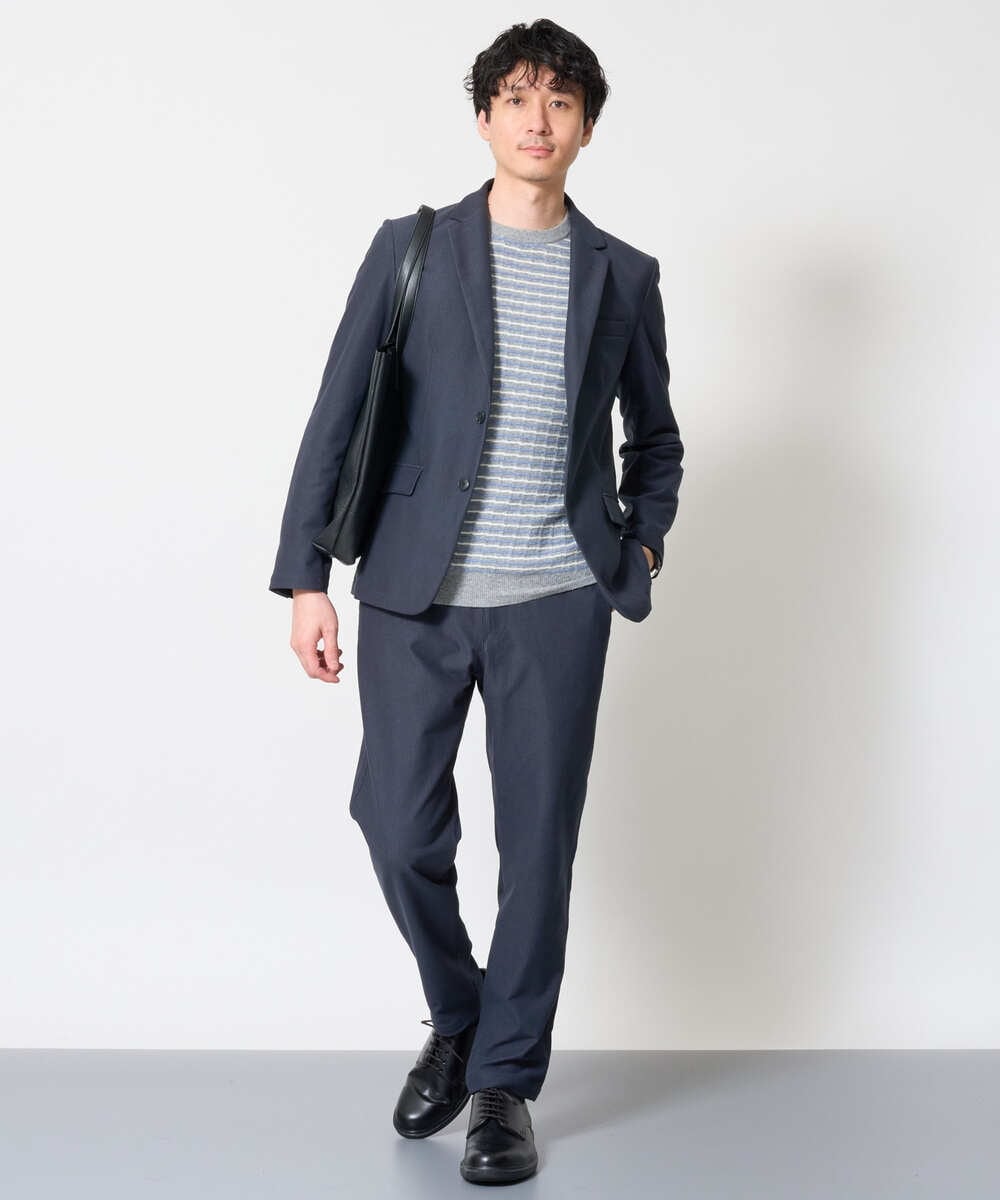 KHJKD72129 a.v.v MEN(アー・ヴェ・ヴェ) 【スマート/イージーケア/洗濯機で洗える/ストレッチ】コールダブルフェイスストレッチスマートジャケット ネイビー
