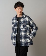 KHJLD27099 a.v.v MEN(アー・ヴェ・ヴェ) ＼秋の羽織りにおすすめ／ツイードチェックCPOジャケット【洗濯機で洗える】 ブルー