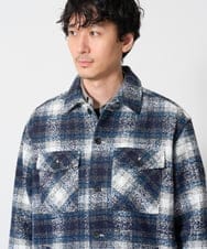 KHJLD27099 a.v.v MEN(アー・ヴェ・ヴェ) ＼秋の羽織りにおすすめ／ツイードチェックCPOジャケット【洗濯機で洗える】 ライトグレー