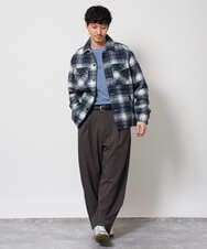 KHJLD27099 a.v.v MEN(アー・ヴェ・ヴェ) ＼秋の羽織りにおすすめ／ツイードチェックCPOジャケット【洗濯機で洗える】 ライトグレー