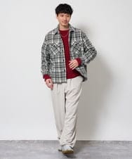 KHJLD27099 a.v.v MEN(アー・ヴェ・ヴェ) ＼秋の羽織りにおすすめ／ツイードチェックCPOジャケット【洗濯機で洗える】 ライトグレー