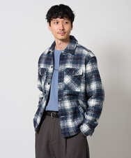 KHJLD27099 a.v.v MEN(アー・ヴェ・ヴェ) ＼秋の羽織りにおすすめ／ツイードチェックCPOジャケット【洗濯機で洗える】 ライトグレー