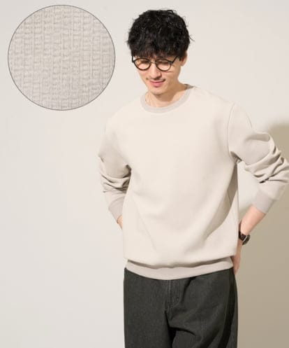 KHKED08059 a.v.v MEN ＼初秋におすすめ／【イージーケア/洗濯機で洗える/毛玉になりにくい/ストレッチ】サッカーダンボールプルオーバー