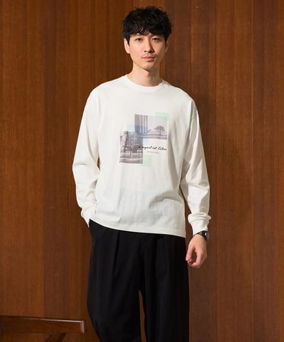 KHKED11049 a.v.v MEN フォトプリントワイドシルエットカットソー