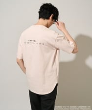 KHKGD16059 a.v.v MEN(アー・ヴェ・ヴェ) 【コラボ/接触冷感】ＫＡＮＧＯＬスクエアプリントロングシルエットカットソー ピンク