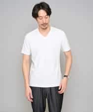 KHKGD76044 a.v.v MEN(アー・ヴェ・ヴェ) 【イージーケア/洗濯機で洗える】キカジャカードＶネックスマートＴシャツ ホワイト