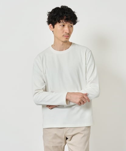 KHKJD74049 a.v.v MEN 【スマート/イージーケア/洗濯機で洗える/毛玉になりにくい】ヘンケイキカジャカードスマートTシャツ