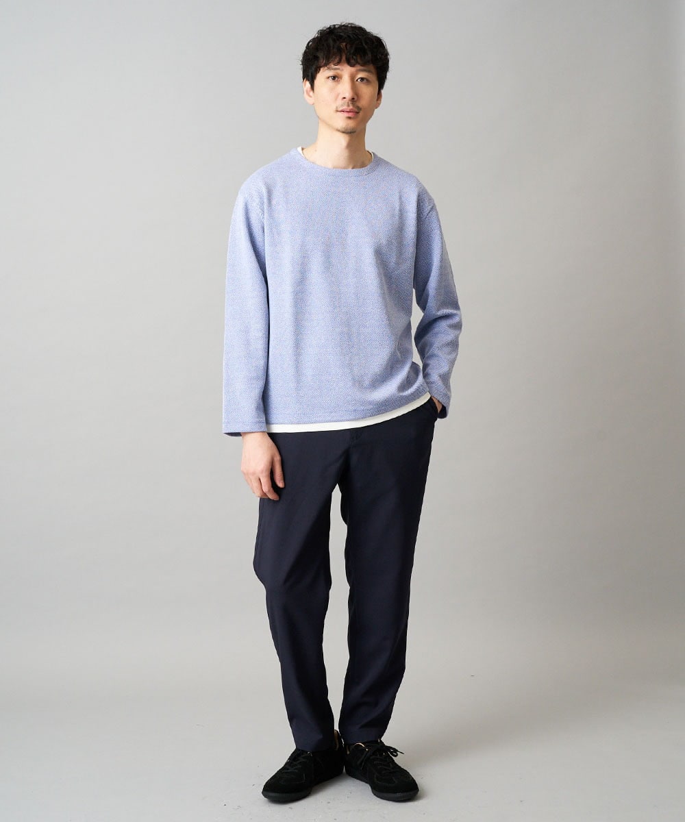 KHLED03069 a.v.v MEN(アー・ヴェ・ヴェ) ＼秋の仕事着を品よく整えるパンツ／アムンゼンストレッチセミルーズパンツ【イージーケア/洗濯機で洗える/毛玉になりにくい/ストレッチ】 ベージュ