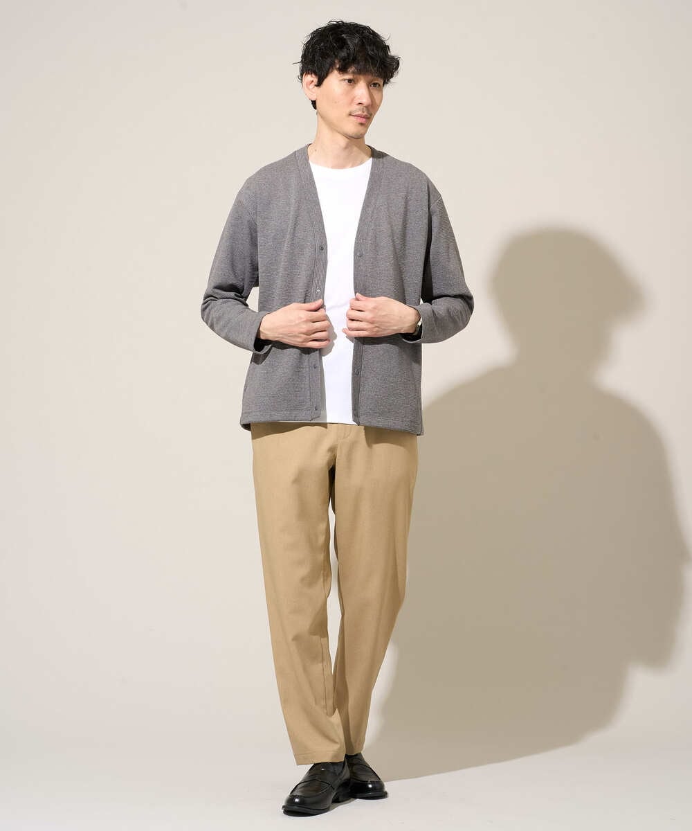 KHLED03069 a.v.v MEN(アー・ヴェ・ヴェ) ＼秋の仕事着を品よく整えるパンツ／アムンゼンストレッチセミルーズパンツ【イージーケア/洗濯機で洗える/毛玉になりにくい/ストレッチ】 ベージュ