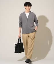 KHLED03069 a.v.v MEN(アー・ヴェ・ヴェ) ＼秋の仕事着を品よく整えるパンツ／アムンゼンストレッチセミルーズパンツ【イージーケア/洗濯機で洗える/毛玉になりにくい/ストレッチ】 ベージュ