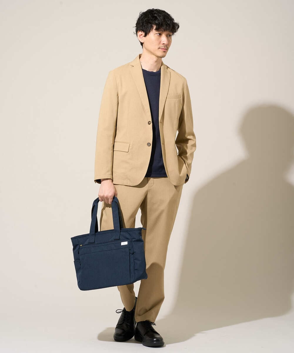 KHLED03069 a.v.v MEN(アー・ヴェ・ヴェ) ＼秋の仕事着を品よく整えるパンツ／アムンゼンストレッチセミルーズパンツ【イージーケア/洗濯機で洗える/毛玉になりにくい/ストレッチ】 ベージュ