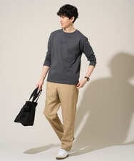 KHLED03069 a.v.v MEN(アー・ヴェ・ヴェ) ＼秋の仕事着を品よく整えるパンツ／アムンゼンストレッチセミルーズパンツ【イージーケア/洗濯機で洗える/毛玉になりにくい/ストレッチ】 ベージュ