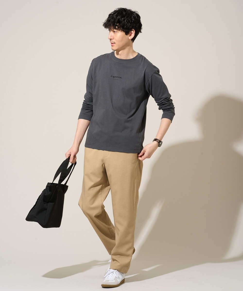 KHLED03069 a.v.v MEN(アー・ヴェ・ヴェ) ＼秋の仕事着を品よく整えるパンツ／アムンゼンストレッチセミルーズパンツ【イージーケア/洗濯機で洗える/毛玉になりにくい/ストレッチ】 ベージュ
