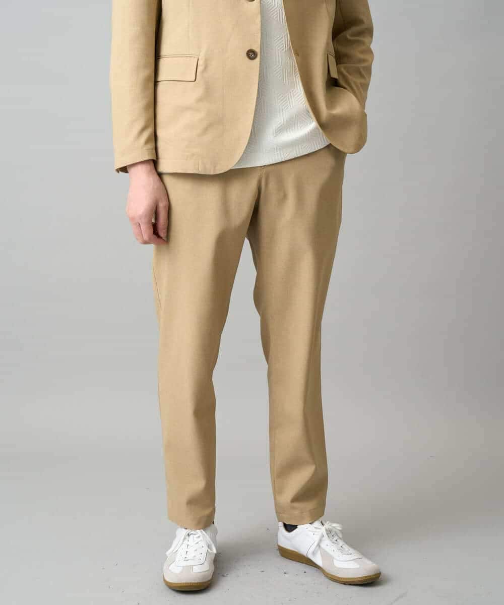 KHLED03069 a.v.v MEN(アー・ヴェ・ヴェ) ＼秋の仕事着を品よく整えるパンツ／アムンゼンストレッチセミルーズパンツ【イージーケア/洗濯機で洗える/毛玉になりにくい/ストレッチ】 ベージュ