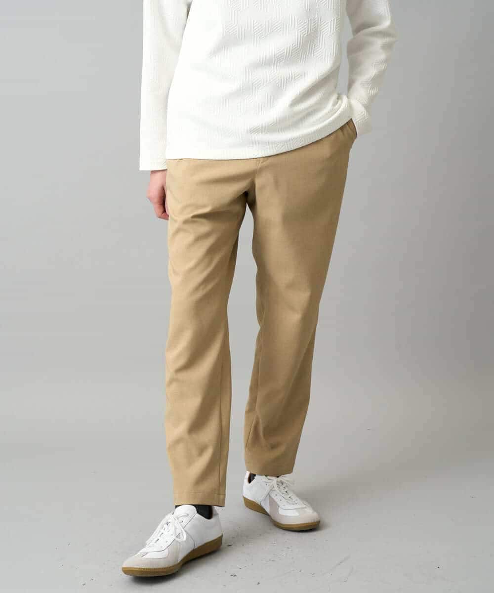 KHLED03069 a.v.v MEN(アー・ヴェ・ヴェ) ＼秋の仕事着を品よく整えるパンツ／アムンゼンストレッチセミルーズパンツ【イージーケア/洗濯機で洗える/毛玉になりにくい/ストレッチ】 ベージュ