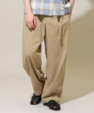 KHLGD49069 a.v.v MEN(アー・ヴェ・ヴェ) 大人の控えめワイドパンツ【接触冷感/ストレッチ】ベルトツキワイドテーパードチノパンツ【イージーケア/洗濯機で洗える/毛玉・シワになりにくい】 ベージュ
