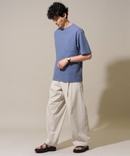 KHLGD49069 a.v.v MEN(アー・ヴェ・ヴェ) 大人の控えめワイドパンツ【接触冷感/ストレッチ】ベルトツキワイドテーパードチノパンツ【イージーケア/洗濯機で洗える/毛玉・シワになりにくい】 ライトグレー