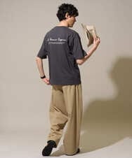 KHLGD49069 a.v.v MEN(アー・ヴェ・ヴェ) 大人の控えめワイドパンツ【接触冷感/ストレッチ】ベルトツキワイドテーパードチノパンツ【イージーケア/洗濯機で洗える/毛玉・シワになりにくい】 ライトグレー
