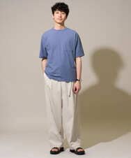 KHLGD49069 a.v.v MEN(アー・ヴェ・ヴェ) 大人の控えめワイドパンツ【接触冷感/ストレッチ】ベルトツキワイドテーパードチノパンツ【イージーケア/洗濯機で洗える/毛玉・シワになりにくい】 ライトグレー