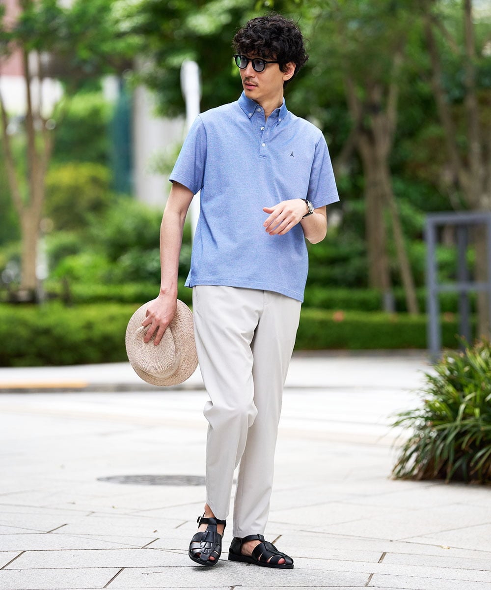 KHLGD77064 a.v.v MEN(アー・ヴェ・ヴェ) 【新色追加&再入荷】<接触冷感/遮熱/吸水速乾/UVカット/ストレッチ>リライトセミルーズアンクルパンツ【イージーケア/洗濯機で洗える】 ブラック