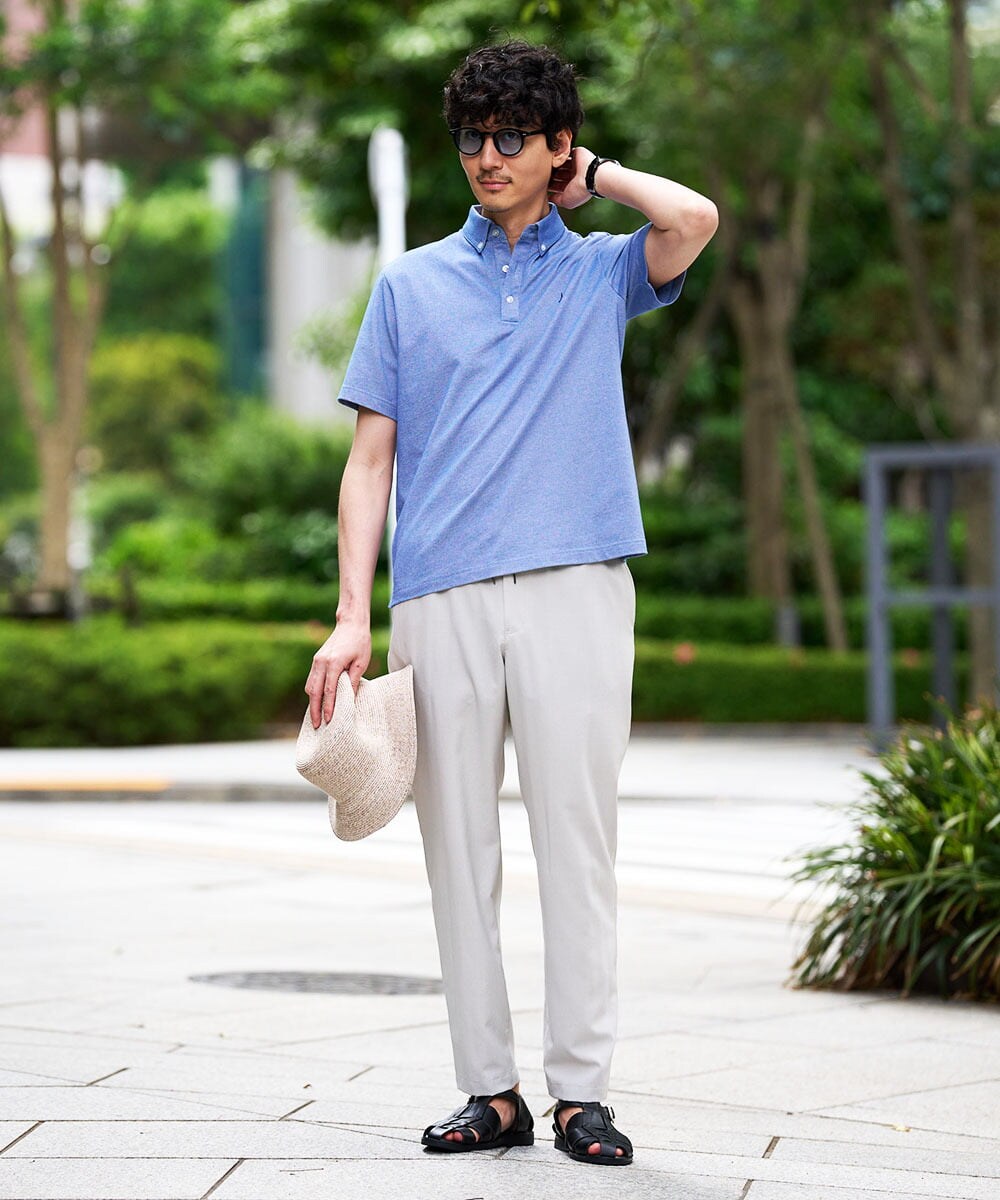 KHLGD77064 a.v.v MEN(アー・ヴェ・ヴェ) 【新色追加&再入荷】<接触冷感/遮熱/吸水速乾/UVカット/ストレッチ>リライトセミルーズアンクルパンツ【イージーケア/洗濯機で洗える】 ブラック