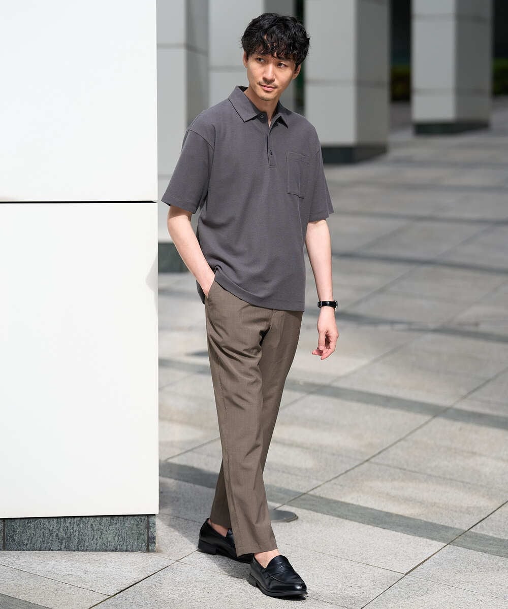 KHLGD77064 a.v.v MEN(アー・ヴェ・ヴェ) 【新色追加&再入荷】<接触冷感/遮熱/吸水速乾/UVカット/ストレッチ>リライトセミルーズアンクルパンツ【イージーケア/洗濯機で洗える】 ブラック