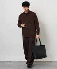 KHLJD18074 a.v.v MEN(アー・ヴェ・ヴェ) 【ストレッチ/洗濯機で洗える/イージーケア】ポリエステルツイードイージーツイストパンツ ブラウン