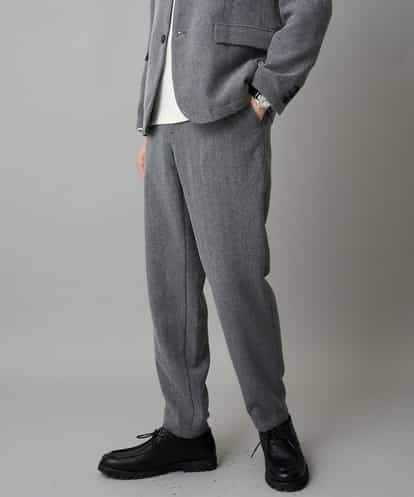 KHLLA35069 a.v.v MEN LANATECヘリンボーンセミルーズパンツ【イージーケア/毛玉になりにくい/ストレッチ/洗濯機で洗える】