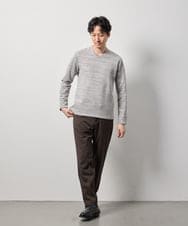 KHLLD27069 a.v.v MEN(アー・ヴェ・ヴェ) 【イージーケア/洗濯機で洗える/毛玉・シワになりにくい/裏起毛/ストレッチ】不動の人気パンツ 裏微起毛セミルーズパンツ ダークグレー