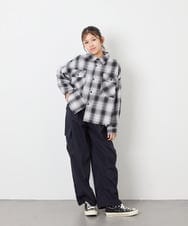 KJBAG07039 a.v.v KIDS(アー・ヴェ・ヴェ) [140-160]【男女兼用】オンブレーチェックシャツ ブラック