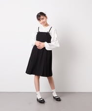 KJBED32039 a.v.v KIDS(アー・ヴェ・ヴェ) [130-160]袖フリルブラウス ホワイト